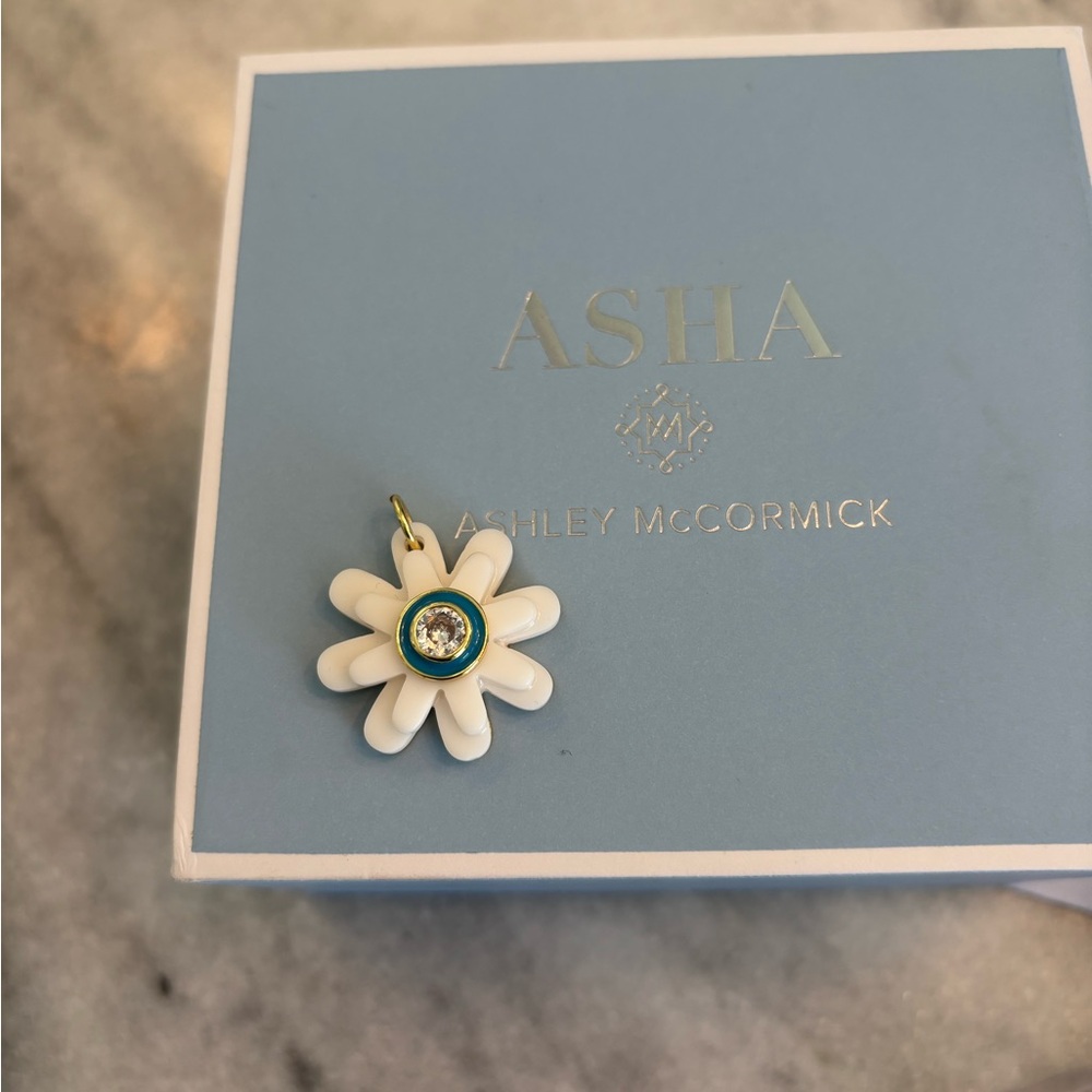 Ashley McCormick White Flower Pendant